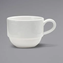 Sant' Andrea Sant'Andrea Cromwell By 1880 Hospitality W6030000530 8.5 Oz. Warm White Stackable Porcelain Cup - 36/Case