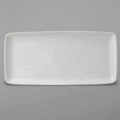 Dudson EP356 Evo 14" X 6 1/2" Matte Pearl Rectangular Stoneware Platter By Arc Cardinal - 8/Case
