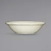 International Tableware SY-11 Sydney 6 Oz. Ivory (American White) Scalloped Edge Stoneware Fruit Bowl With Black Rim - 36/Case