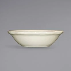 International Tableware VI-11 Victoria 6 Oz. Ivory (American White) Scalloped Edge Stoneware Fruit Bowl - 36/Case