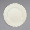 International Tableware VI-16 Victoria 10 3/4" Ivory (American White) Scalloped Edge Stoneware Plate - 12/Case