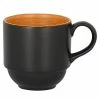 RAK Porcelain TRCLSC20BC Trinidad 6.75 Oz. Cedar And Black Stackable Porcelain Cup - 12/Case