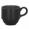 RAK Porcelain TRCLSC20BG Trinidad 6.75 Oz. Grey And Black Stackable Porcelain Cup - 12/Case