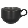 RAK Porcelain TRCLSC23BG Trinidad 7.8 Oz. Grey And Black Stackable Porcelain Cup - 12/Case