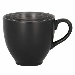 RAK Porcelain TRCLCU28BG Trinidad 9.45 Oz. Grey And Black Porcelain Cup - 12/Case