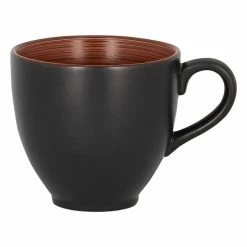 RAK Porcelain TRCLCU28BW Trinidad 9.45 Oz. Walnut And Black Porcelain Cup - 12/Case