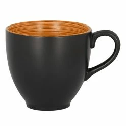 RAK Porcelain TRCLCU23BC Trinidad 7.8 Oz. Cedar And Black Porcelain Cup - 12/Case