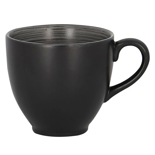 RAK Porcelain TRCLCU23BG Trinidad 7.8 Oz. Grey And Black Porcelain Cup - 12/Case 1 RAK Porcelain TRCLCU23BG Trinidad 7.8 Oz. Grey And Black Porcelain Cup - 12/Case