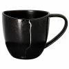 RAK Porcelain KZSWCU10S1 Kintzoo 3.05 Oz. Black Porcelain Espresso Cup With Silver Detail - 12/Case