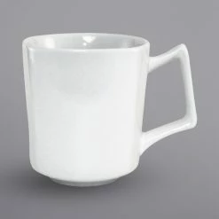 International Tableware QP-17 Quad 12 Oz. European White Porcelain Mug - 36/Case
