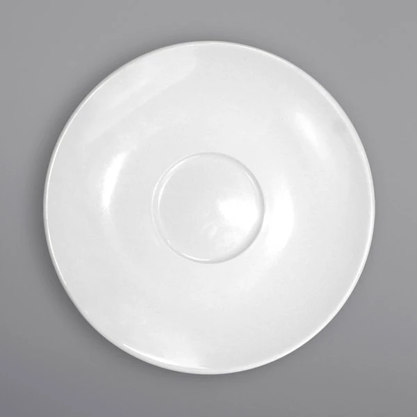 International Tableware DO-67 Dover 6 1/2" European White Porcelain Cappuccino Saucer - 36/Case 1 International Tableware DO-67 Dover 6 1/2" European White Porcelain Cappuccino Saucer - 36/Case