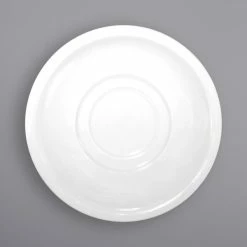 International Tableware DO-2 Dover 6" European White Wide Rim Porcelain Saucer - 36/Case