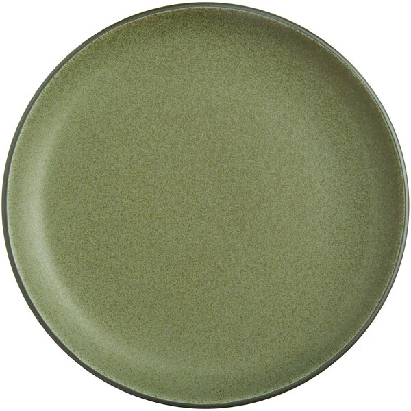 Acopa Embers 10 3/4" Moss Green Matte Coupe Stoneware Plate - 12/Case 2 Acopa Embers 10 3/4" Moss Green Matte Coupe Stoneware Plate - 12/Case - Image 2
