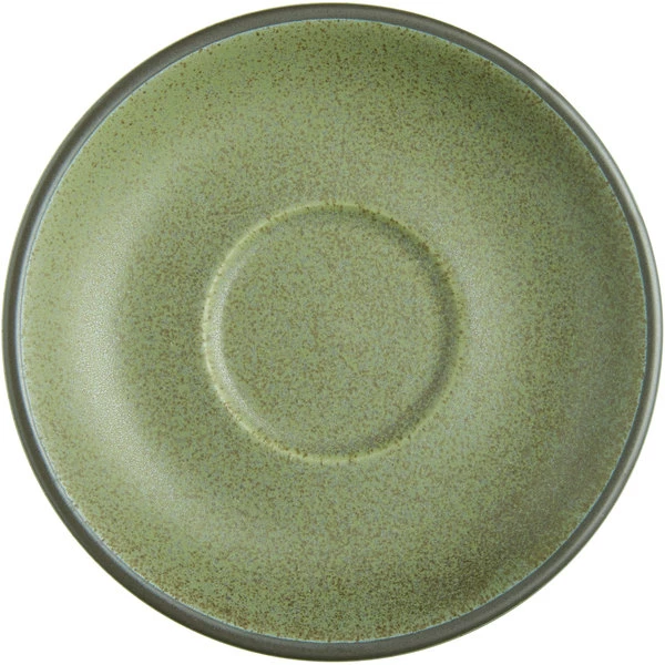 Acopa Embers 5 1/2" Moss Green Matte Stoneware Saucer - 24/Case 2 Acopa Embers 5 1/2" Moss Green Matte Stoneware Saucer - 24/Case - Image 2