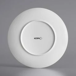 Acopa Liana 11 3/4" Bright White Embossed Lines Wide Rim Porcelain Plate - 12/Case -Rak Porcelain shop 2062624