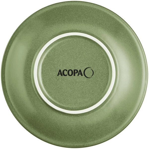 Acopa Embers 5 1/2" Moss Green Matte Stoneware Saucer - 24/Case 3 Acopa Embers 5 1/2" Moss Green Matte Stoneware Saucer - 24/Case - Image 3