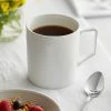 Acopa Liana 14.5 Oz. Bright White Embossed Lines Porcelain Mug - 36/Case