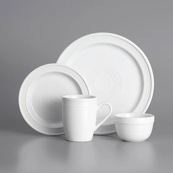 Acopa Capri Coconut White Stoneware Dinnerware Set With Service For 12 2 Acopa Capri Coconut White Stoneware Dinnerware Set With Service For 12 - Image 2