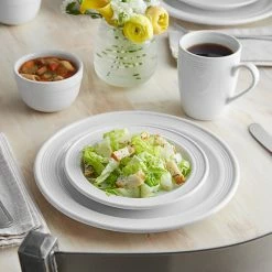 Acopa Capri Coconut White Stoneware Dinnerware Set With Service For 12