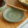 Acopa Embers 5 1/2" Moss Green Matte Stoneware Saucer - 24/Case