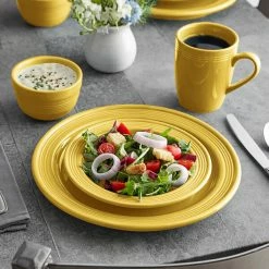 Acopa Capri Citrus Yellow Stoneware Dinnerware Set With Service For 12 - 48/Pack