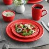 Acopa Capri Passion Fruit Red Stoneware Dinnerware Set With Service For 12 - 48/Pack