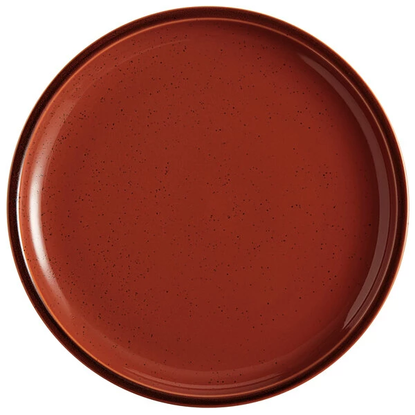 Acopa Keystone 10 1/2" Sedona Orange Stoneware Coupe Plate - 12/Case 2 Acopa Keystone 10 1/2" Sedona Orange Stoneware Coupe Plate - 12/Case - Image 2
