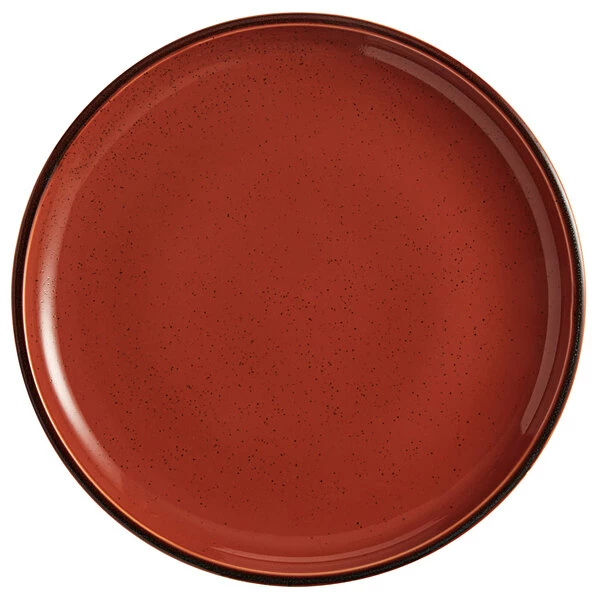 Acopa Keystone 12 1/2" Sedona Orange Stoneware Coupe Plate - 12/Case 2 Acopa Keystone 12 1/2" Sedona Orange Stoneware Coupe Plate - 12/Case - Image 2
