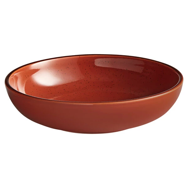 Acopa Keystone 8" Sedona Orange Stoneware Coupe Low Bowl - 24/Case 2 Acopa Keystone 8" Sedona Orange Stoneware Coupe Low Bowl - 24/Case - Image 2