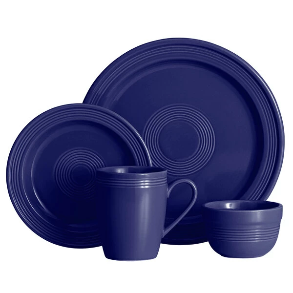 Acopa Capri Deep Sea Cobalt Stoneware Dinnerware Set With Service For 12 - 48/Pack 2 Acopa Capri Deep Sea Cobalt Stoneware Dinnerware Set With Service For 12 - 48/Pack - Image 2