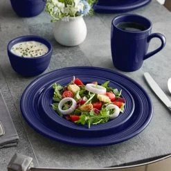 Acopa Capri Deep Sea Cobalt Stoneware Dinnerware Set With Service For 12 - 48/Pack
