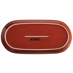Acopa Keystone 14" X 6 3/4" Sedona Orange Stoneware Oblong Coupe Platter - 6/Case -Rak Porcelain shop 2077482