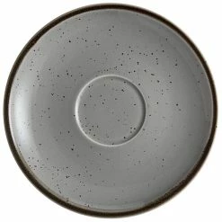 Acopa Keystone 6 1/2" Granite Gray Stoneware Saucer - 36/Case 5 Acopa Keystone 6 1/2" Granite Gray Stoneware Saucer - 36/Case -Rak Porcelain shop 2077535