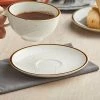 Acopa Keystone 6 1/2" Vanilla Bean Stoneware Saucer - 36/Case