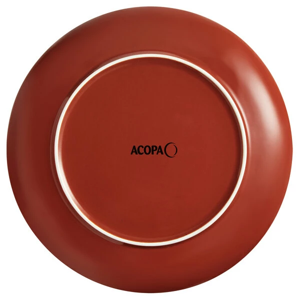 Acopa Keystone 12 1/2" Sedona Orange Stoneware Coupe Plate - 4/Pack 3 Acopa Keystone 12 1/2" Sedona Orange Stoneware Coupe Plate - 4/Pack - Image 3
