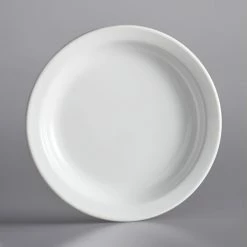 Alternative view of Acopa 8 1/4" Bright White Narrow Rim Stoneware Plate - 36/Case