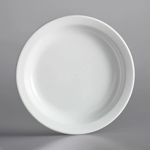 Acopa 9 5/8" Bright White Narrow Rim Stoneware Plate - 24/Case 2 Acopa 9 5/8" Bright White Narrow Rim Stoneware Plate - 24/Case - Image 2