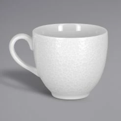 RAK Porcelain CHPCLCU23 Charm 7.8 Oz. Bright White Embossed Porcelain Cup - 12/Case
