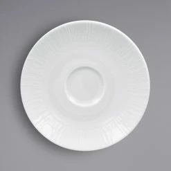 RAK Porcelain SOPCLSA15 Soul 5 15/16" Bright White Embossed Porcelain Saucer - 12/Case