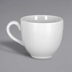RAK Porcelain SOPCLCU23 Soul 7.8 Oz. Bright White Embossed Porcelain Cup - 12/Case