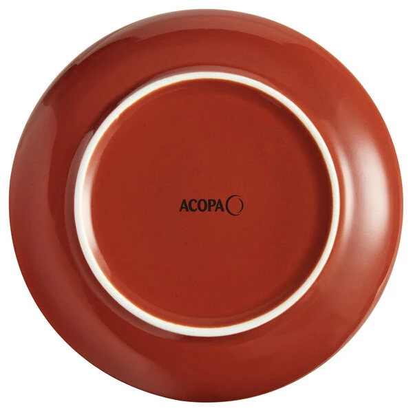 Acopa Keystone 7" Sedona Orange Stoneware Coupe Plate - 4/Pack 3 Acopa Keystone 7" Sedona Orange Stoneware Coupe Plate - 4/Pack - Image 3
