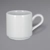 RAK Porcelain HMPASSC09 Helm 3.05 Oz. Bright White Embossed Porcelain Stackable Espresso Cup - 12/Case