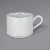 RAK Porcelain HMPASSC20 Helm 6.75 Oz. Bright White Embossed Stackable Porcelain Coffee Cup - 12/Case
