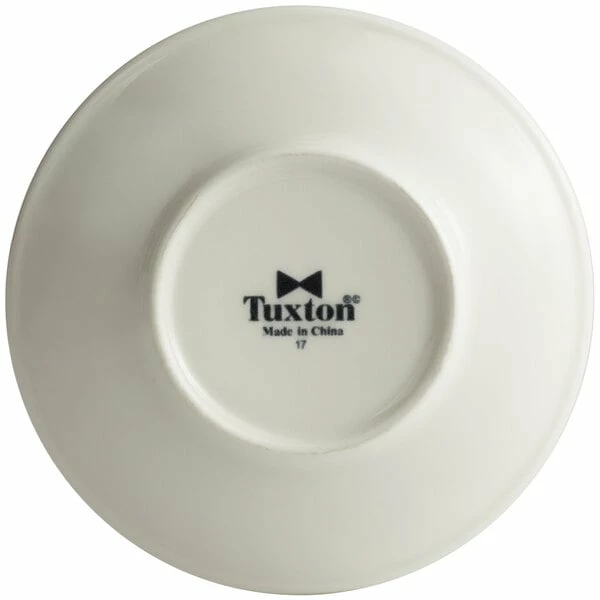 Tuxton MEE-056 Meridian 5 3/4" Eggshell Embossed Swirl Rim China Saucer - 36/Case 3 Tuxton MEE-056 Meridian 5 3/4" Eggshell Embossed Swirl Rim China Saucer - 36/Case - Image 3