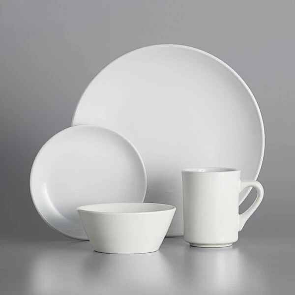 Sample - Acopa 10 1/2" Round Bright White Coupe Stoneware Plate 4 Sample - Acopa 10 1/2" Round Bright White Coupe Stoneware Plate - Image 4