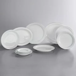 Sample - Acopa 10 1/2" Bright White Narrow Rim Stoneware Plate -Rak Porcelain shop 2094813