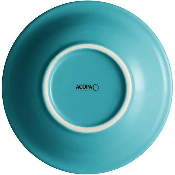 Sample - Acopa Capri 4.5 Oz. Caribbean Turquoise Stoneware Fruit Bowl / Monkey Dish 2 Sample - Acopa Capri 4.5 Oz. Caribbean Turquoise Stoneware Fruit Bowl / Monkey Dish - Image 2