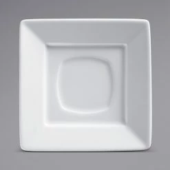 Corona By GET Enterprises PA1101970324 Zen 5 1/2" Bright White Square Saucer - 24/Case