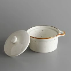 Sample - Acopa Keystone 8 Oz. Vanilla Bean Stoneware Mini Casserole Dish With Lid -Rak Porcelain shop 2096455