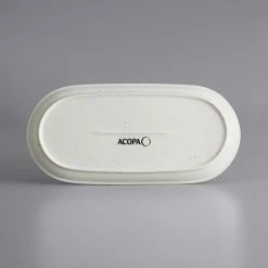 Sample - Acopa Keystone 12 1/2" X 6" Vanilla Bean Stoneware Oblong Coupe Platter -Rak Porcelain shop 2096568